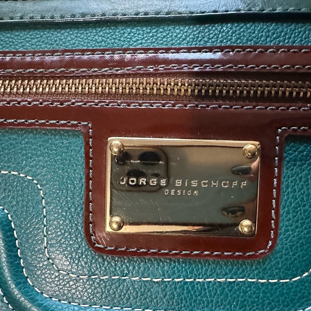 Teal and Brown Women's Bag